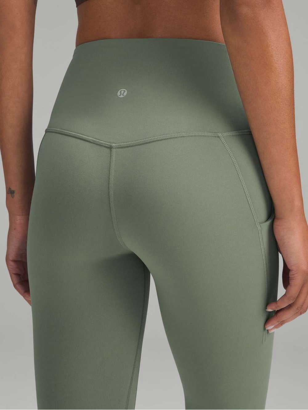 lululemon Align High Rise Pant with Pockets Grey Eucalyptus Yoga Size 14
